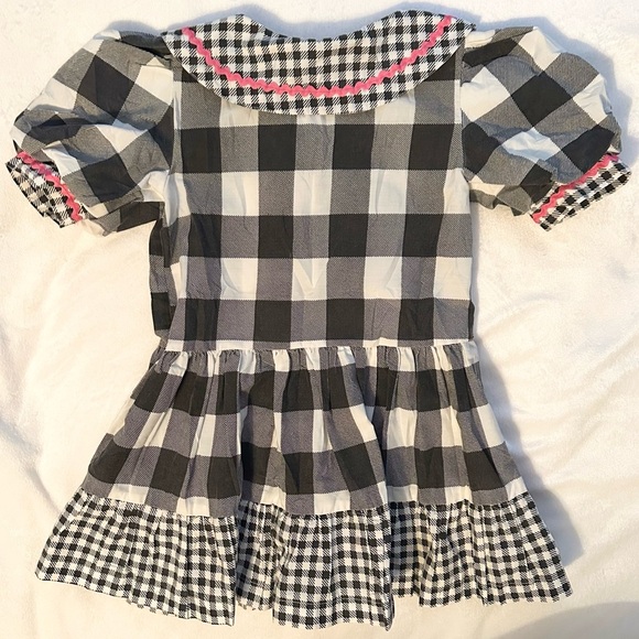 RARE Vintage Popsicle Gingham Dress Heart Buttons 18-24M black white colorful - Picture 3 of 7